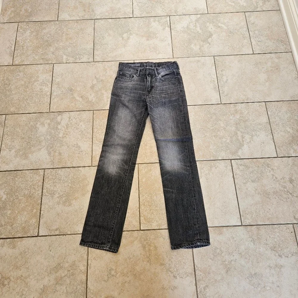 GAP Kids Boy's Straight Leg Jeans, Faded Black, Sz 14 Reg